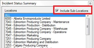 Report using Sub-Locations